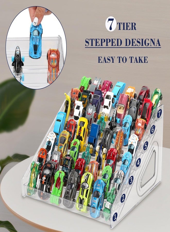 KISLANE 7-Layer Matchbox Car Display Case - Transparent Acrylic, Holds 63 Cars, Ideal for Collecting and Organizing 1:64 Scale Toy Cars (Transparent) - Image 2